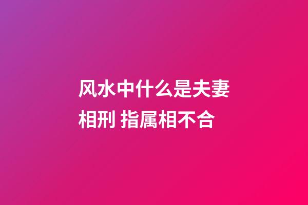风水中什么是夫妻相刑 指属相不合